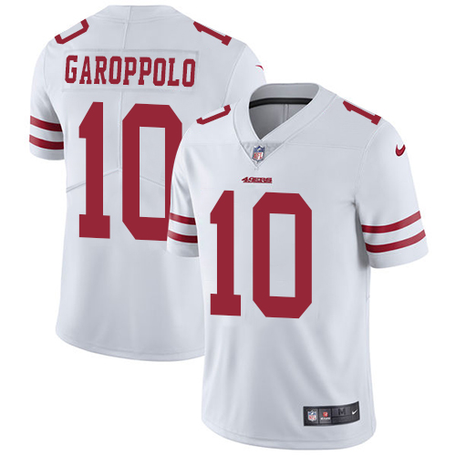 San Francisco 49ers Limited White Men #10 Jimmy Garoppolo Road NFL Jersey Vapor Untouchable->youth nfl jersey->Youth Jersey